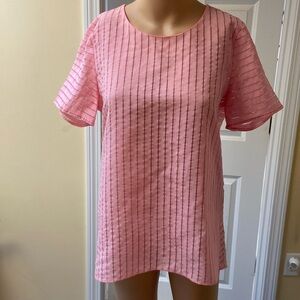 Pink Striped sheer J.crew top size 6